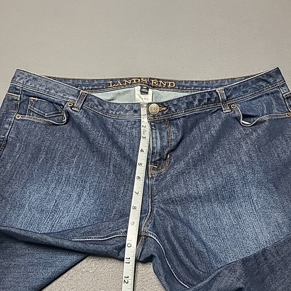Lands End Womens 18P Blue Wash Denim Jeans Straight Leg Pants - Picture 4 of 11